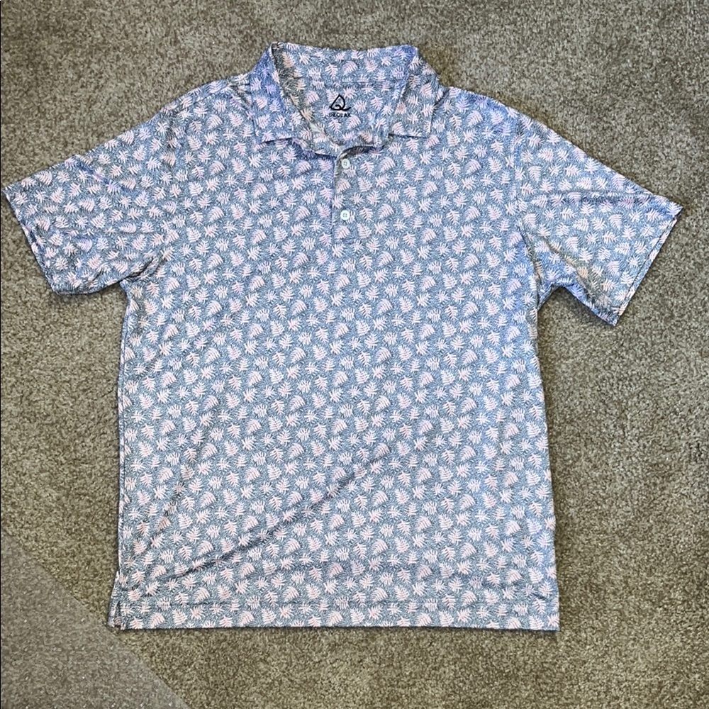 Patterned Blue Polo Shirt
